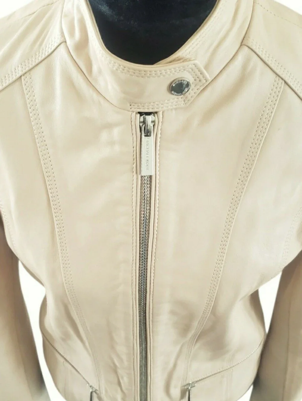 Retro Biker Soft Butter Leather Cropped Moto Rider Baddie Scuba Jacket Small
